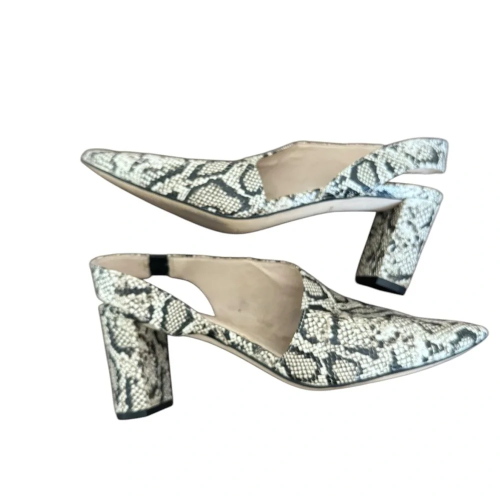 Cole Haan - Vania Half D'Orsay Snakeskin Leather Slingback Sz 8